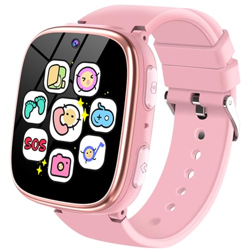Reloj Inteligente Niño Niña - Smartwatch con Llamadas SOS Podómetro Juegos Cámara Linterna Música Despertador...
