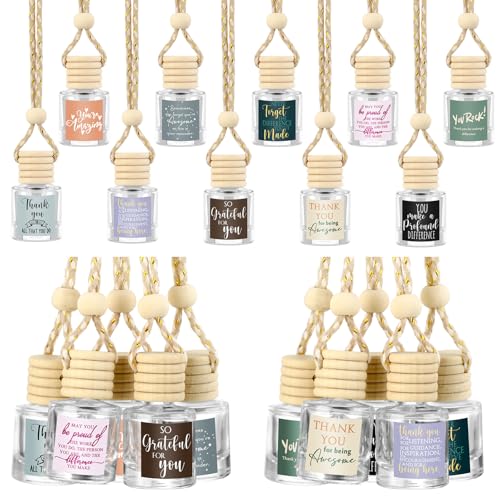 Image of Funnymoom 30 Pcs Employee Appreciation Gifts Bulk Empty Glass Car Air Freshener Hanging Diffuser Thank You Gifts for Employee Nurse Staff Dietician Social Worker Volunteer