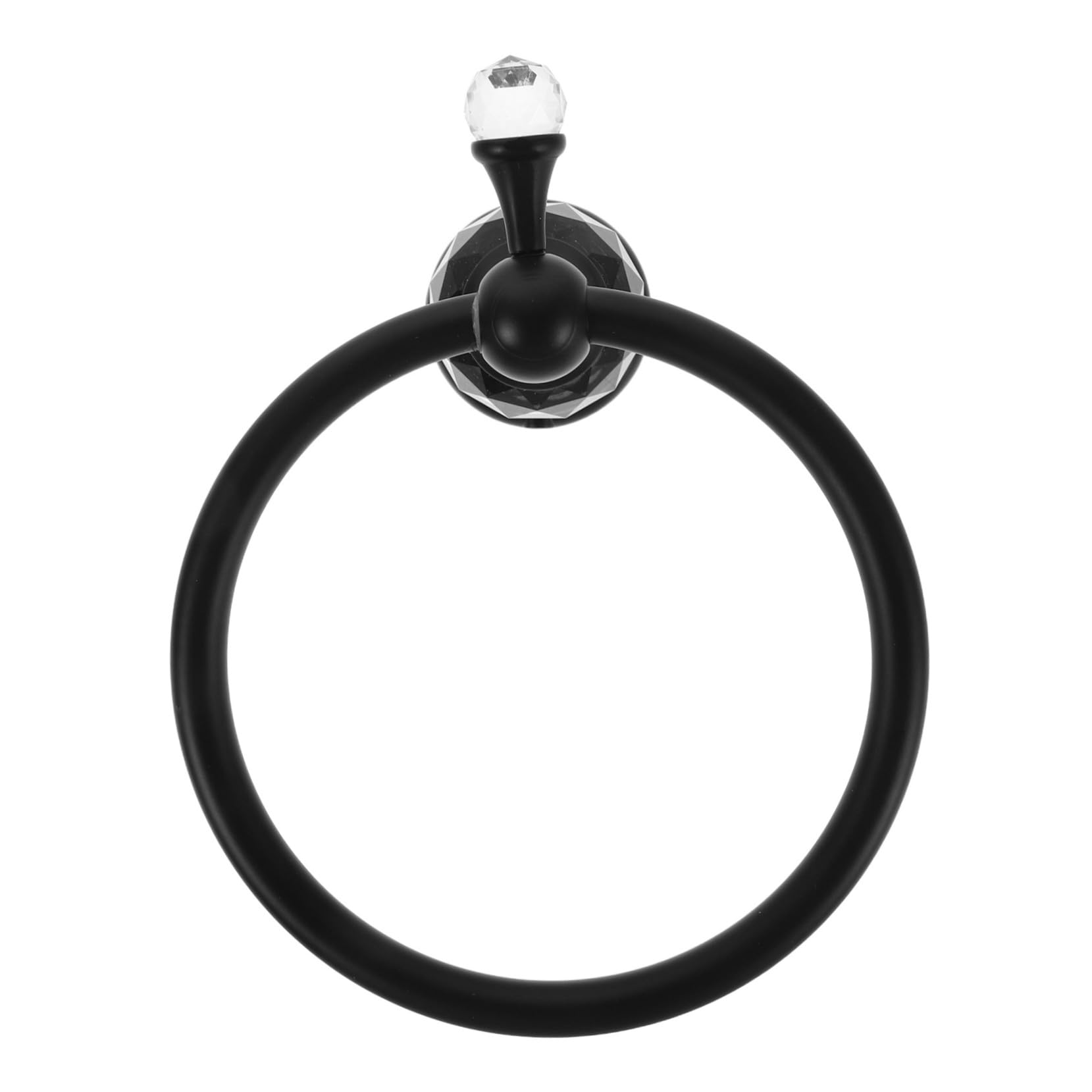 Porte-serviettes mural noir chic avec étagère cristal décorative de qualité