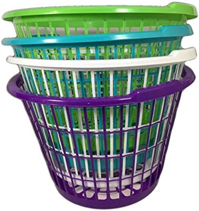 United Solution Set of 4 Assorted Colors One Bushel Capacity Plastic Laundry Baskets