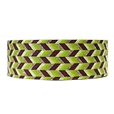 Wrapables Colorful Patterns Washi Masking Tape, Lime and Brown Chevron