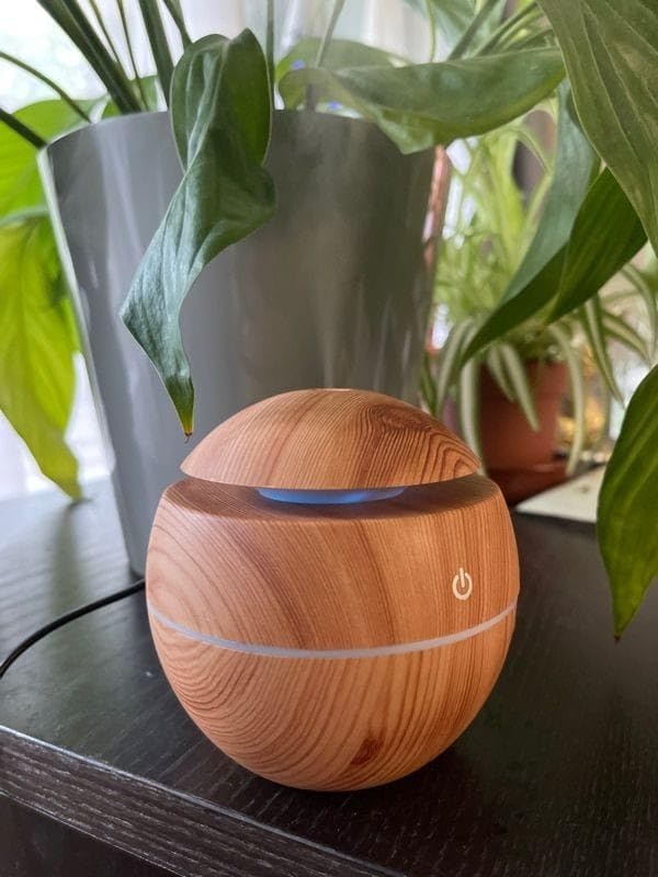 Wooden Cool Mist Humidifiers Essential Oil Diffuser Aroma Air Humidifier with Colorful Change for Car, Office, Babies, humidifiers for Home, air humidifier for Room (Light Wood)-image-26