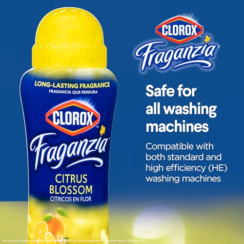 Image of Clorox Fraganzia Laundry Scent Booster Crystals, In-Wash Fragrance Beads for Fresh-Smelling Clothes & Linens, Safe for All Fabrics & Colors, Citrus Blossom Scent, 18 Oz, 2 Pack