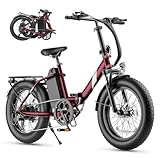 Touroll S3 E-Bike Klapprad, 20 * 3.0 Zoll Fat Tire Elektrofahrrad, 250W Motor, 36V 13Ah Akku bis 65-100km, Präzise 7-Gang Schaltung, Tiefeinsteiger Pedelec für Damen/Herren Pendler