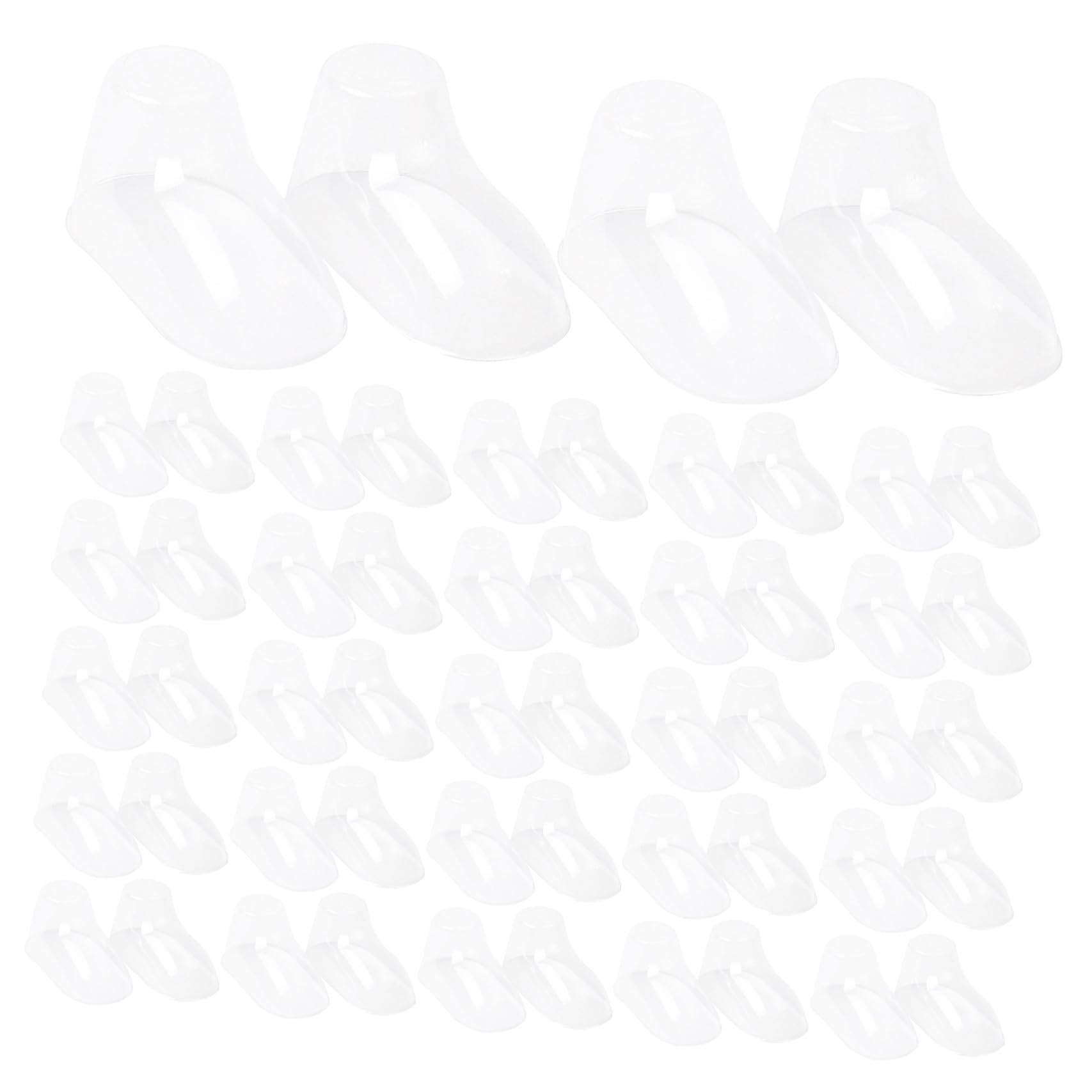 100 Stück Kunststoff Babyfüße Schuhhalter Transparente Babysocken Display Ständer Strapazierfähige Fußmodelle für Kleinkindschuhe und Socken Präsentation