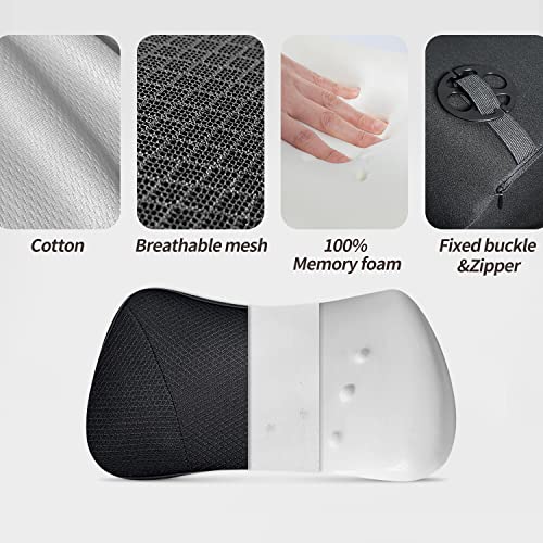 Mymyth Car Seat Cushion For Driving - Multi-Use Memory Foam Lower Back Pad For Car - Lumbar Support Pillow For Sciatica, Coccyx, Back Pain Relief - Wedge Seat Cushions Road Trip Essential For Drivers #TOP4