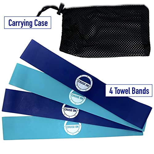 Towel Bands (4 Pack) - The Better Towel Chair Clips Option For Beach, Pool & Cruise Chairs #TOP2