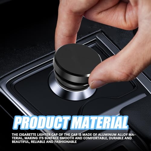 Image of Car Cigarette Lighter Plug Cover, Car Cigarette Lighter Dust Covers, Aluminum Alloy Cigarette Lighter Socket Cover Cap, Waterproof Plug Decoration Cover for Most Cars SUVs Trucks