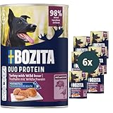 Bozita Dog Paté Pute & Wildschwein 6×400 g – getreidefreies Hundenassfutter – Pastete mit Postbiotika und tierischen Proteinquellen - vollwertige Rezeptur ohne Zuckerzusatz