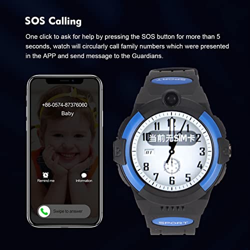 LT32 Kids Smart Watch Multi-Function Waterproof Watch 1.28-inch HD Color Touch Screen Voice Call Video Chat SOS Alarm Clock Photo Video Alarm Clock IP67 Waterproof Smart Watch2