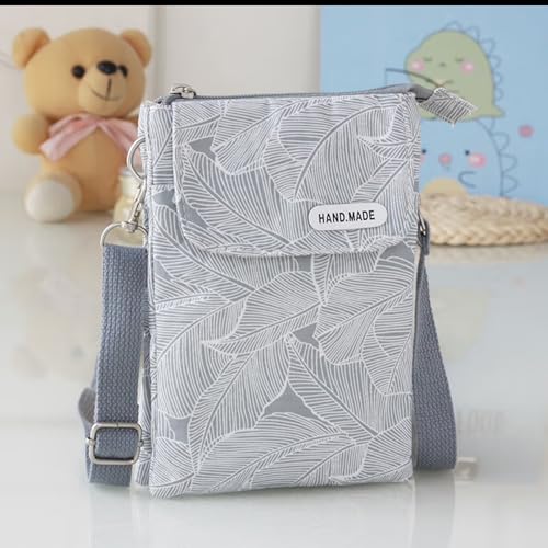 dogmoon Handytasche Zum Umhängen, Handy Umhängetasche Damen, Leichte Crossbody Umhängetasche, Handy Tasche Damen Multifunktionale Damen Handytasche Mit Schultergurt für Alltag Schule Einkauf (Grau)