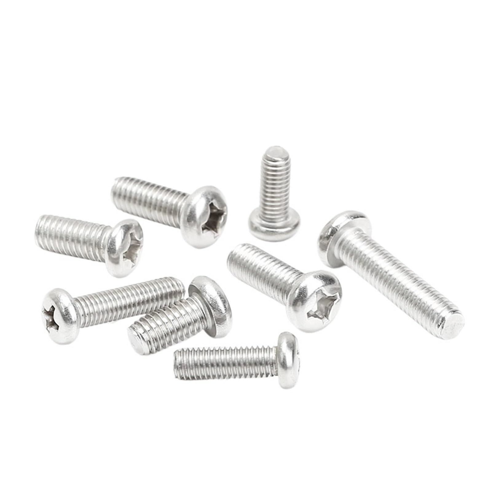 6063# Śruby ze stopu aluminium M1,7 M2,5 M3, M4, M5, M6 PM z łbem walcowym gniazdem krzyżowym DIN7985 (4 mm,0 (50 szt.))(35mm,M4 (50pcs))