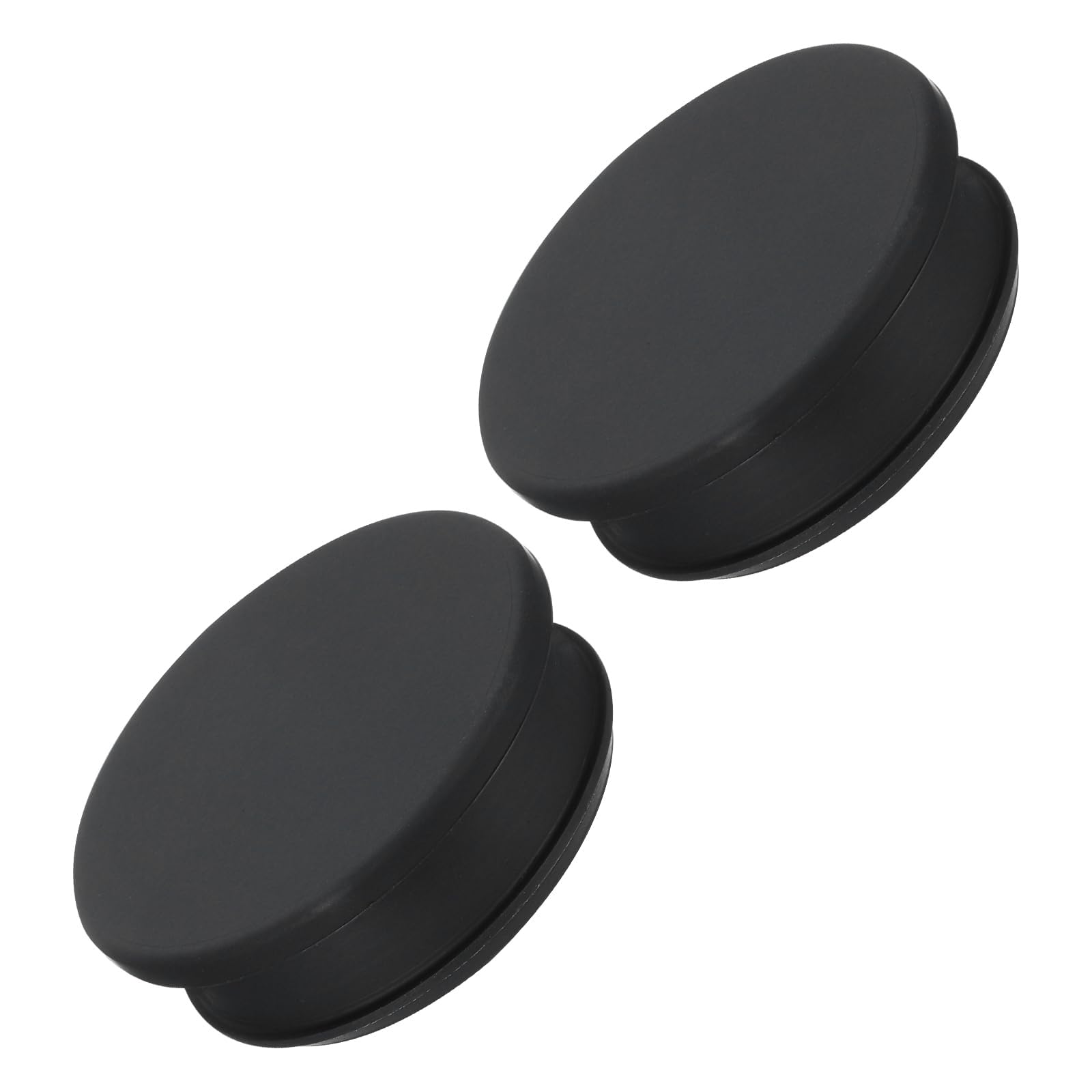 TA-VIGOR 2Pcs Silicone Snap in Locking Hole Plugs, 44.6mm Diameter Hole Stoppers, Rubber Panel Seal Cover Flush Type Panel Round for Kitchen Rubber Bulkheads Waterproof Sealing Plugs, Black