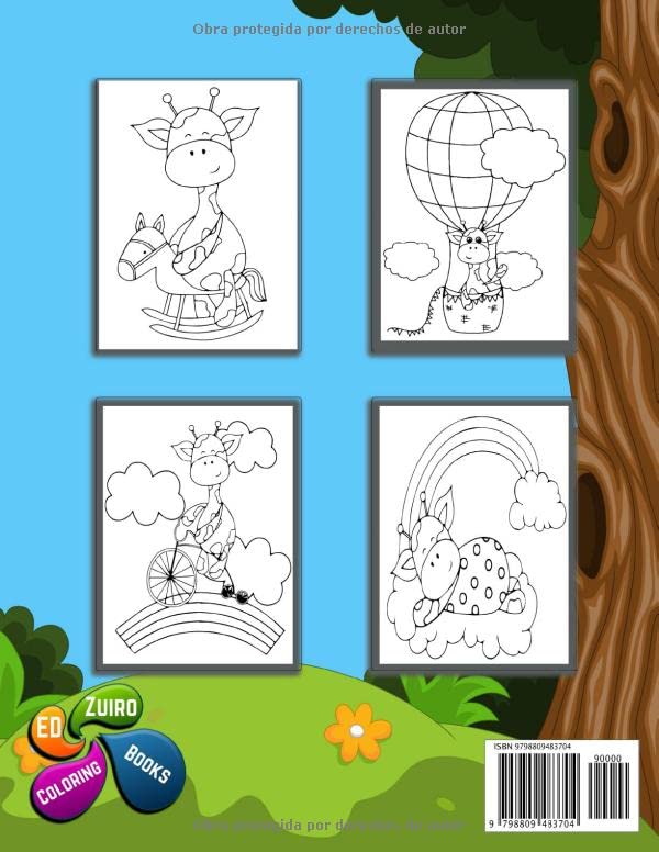 Miniatura 2 de Jirafas Libro de colorear para niños Páginas para colorear de jirafas para niños, niñas y jóvenes de todas las edades. Gran idea para regalar - ...