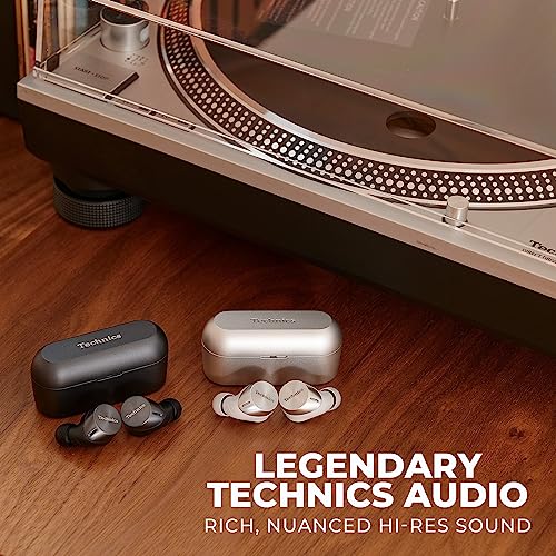 Image of Technics HiFi True Wireless Multipoint Bluetooth Earbuds with Advanced Noise Cancelling, Impressive Call Quality Using JustMyVoice Technology, Alexa Built in, EAH-AZ60-K (Black)