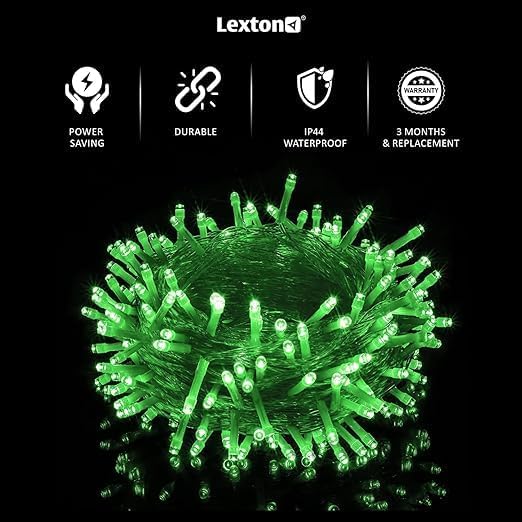 Image of Lexton Traffic Combo of 1Pcs Red, 1Pcs Green & 1Pcs Warm White 40 LED String Light | Decoration Lighting Bulbs for Diwali, Christmas, Eid, Birthday, Wedding | Suitable Indoor & Outdoor(Set of 3)