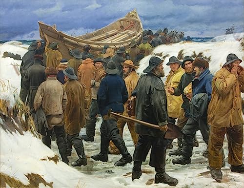 Toile le canot de sauvetage Michael Ancher tableau déco grand format