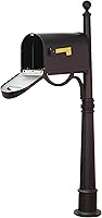 Vista 4 de Special Lite - Buzón clásico con poste de aluminio, buzón negro con poste Ashland - SCC-1008_SPK-600-BLK