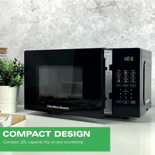 Hamilton Beach 20L Microwave Essential, Digital Controls, LED Display, 8 Presets Functions, 10 Power Levels, Speed Defrost, Child Lock, 700W - HB20P7PDB, Black - Image 4