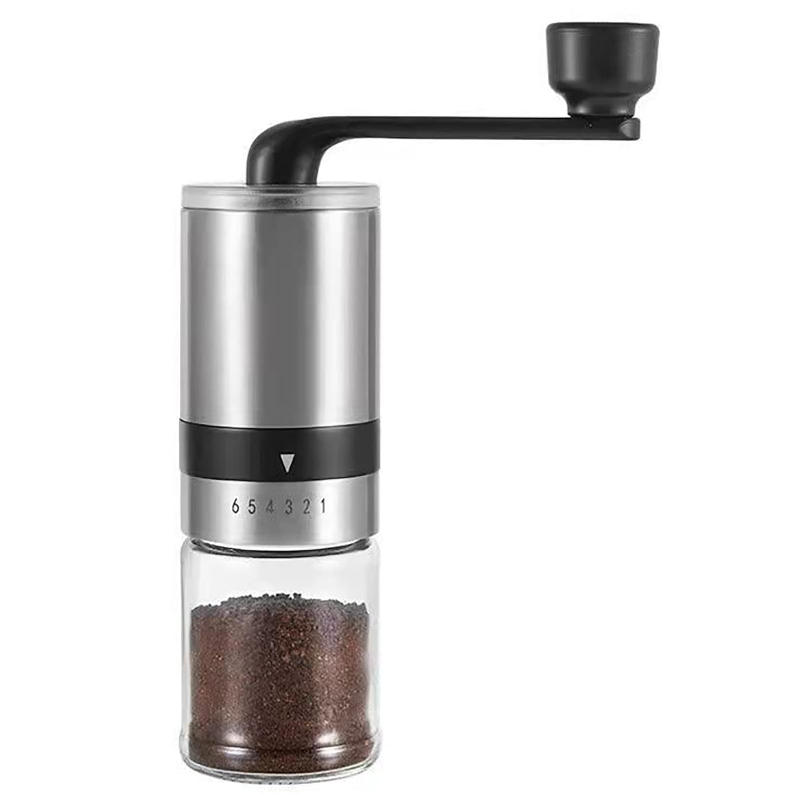 Moulin à café manuel argenté réglable pour maison et camping