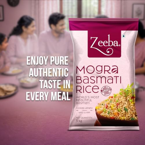 Image of Zeeba Mogra Basmati Rice 5 Kg, Broken /Tuta Basmati Rice for all Dishes (Cooked length upto 12mm*)