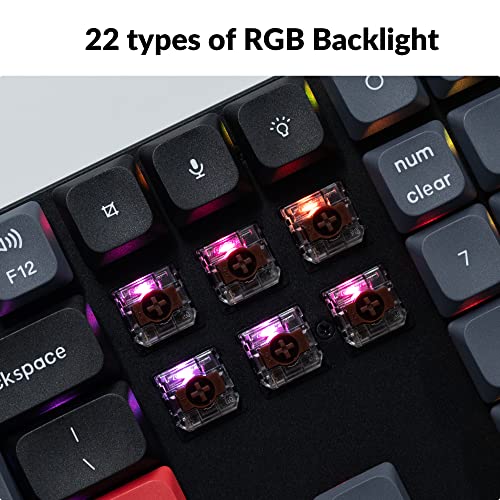 Image of Keychron K5 Pro Hot-swappable Ultra-Slim Custom Mechanical Keyboard, RGB Full Size QMK /VIA Programmable Wireless Bluetooth /USB Wired Keyboard for Mac Windows Linux - Low Profile Gateron Brown Switch