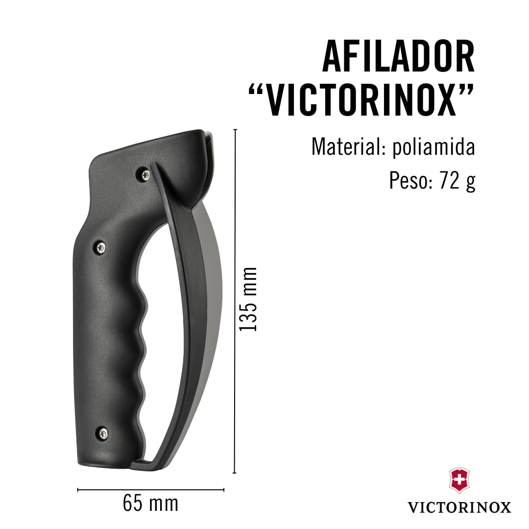 Victorinox Profi Afilador de cuchillos, afilacuchillos, knife sharpener, mango de plástico robusto, bicolor, negro/gris