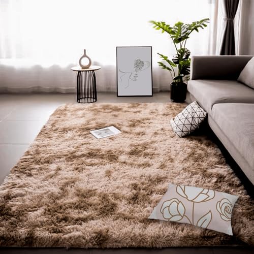 Tapis doux antidérapant marron grand format 180x360 pour salon - 2