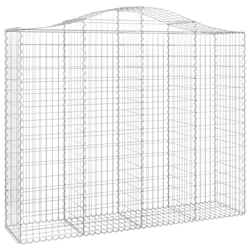 Image of vidaXL Arched Gabion Baskets 4 pcs 200x50x160/180 cm Galvanised Iron