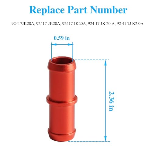 Fusch Upgraded Aluminum Heater Hose Connector Compatible With 370Z Infiniti G35 G37 Qx50 Q60 Q70 M35 M37 Replacement#:92417-Jk20A #TOP2