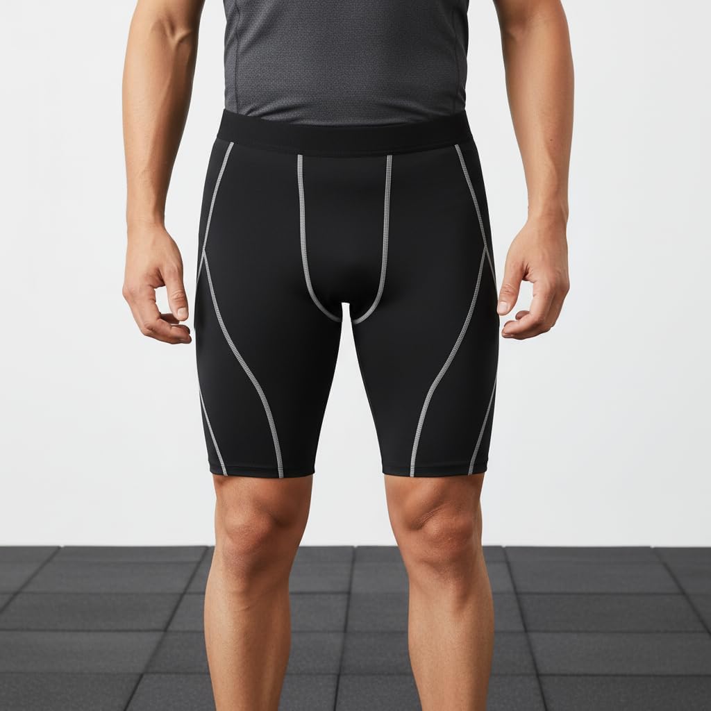 Men's Compression Shorts Performance Athletic Underwear Spandex Training Base Layer for Gym Running Workout