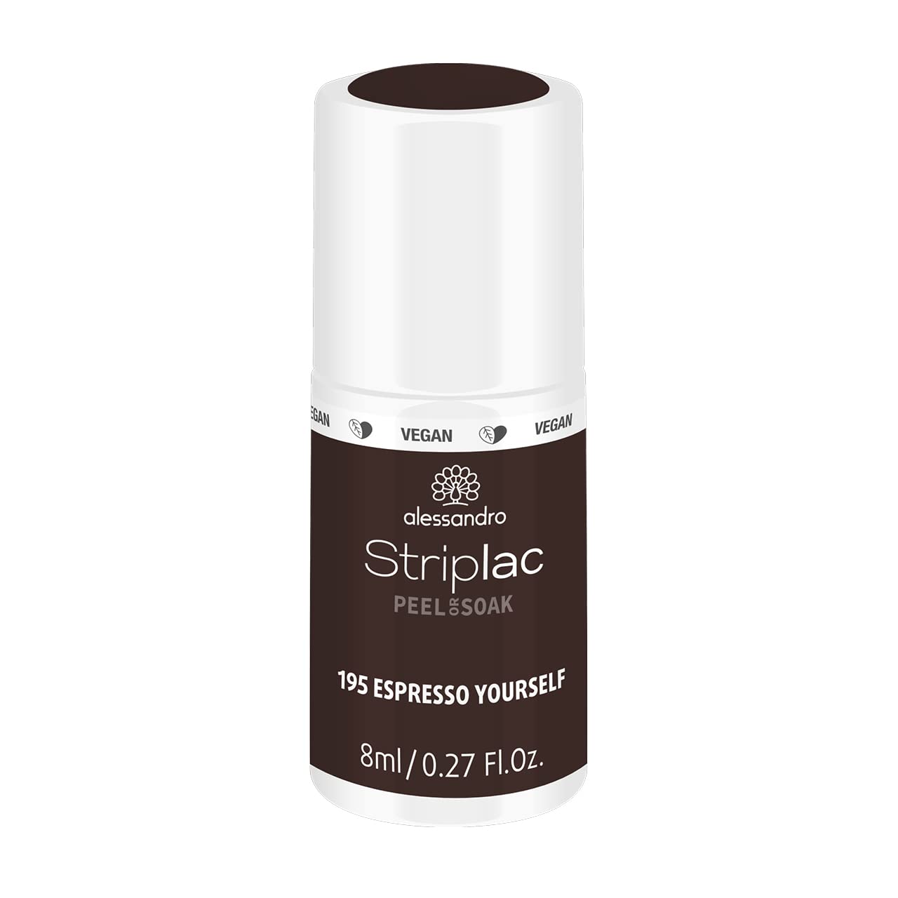 alessandro Striplac UV-Nagellack Espresso Yourself – Schonend und langanhaltend – Einfache Entfernung dank Peel-Off-Technologie – Vegan und tierversuchsfrei – 8 ml