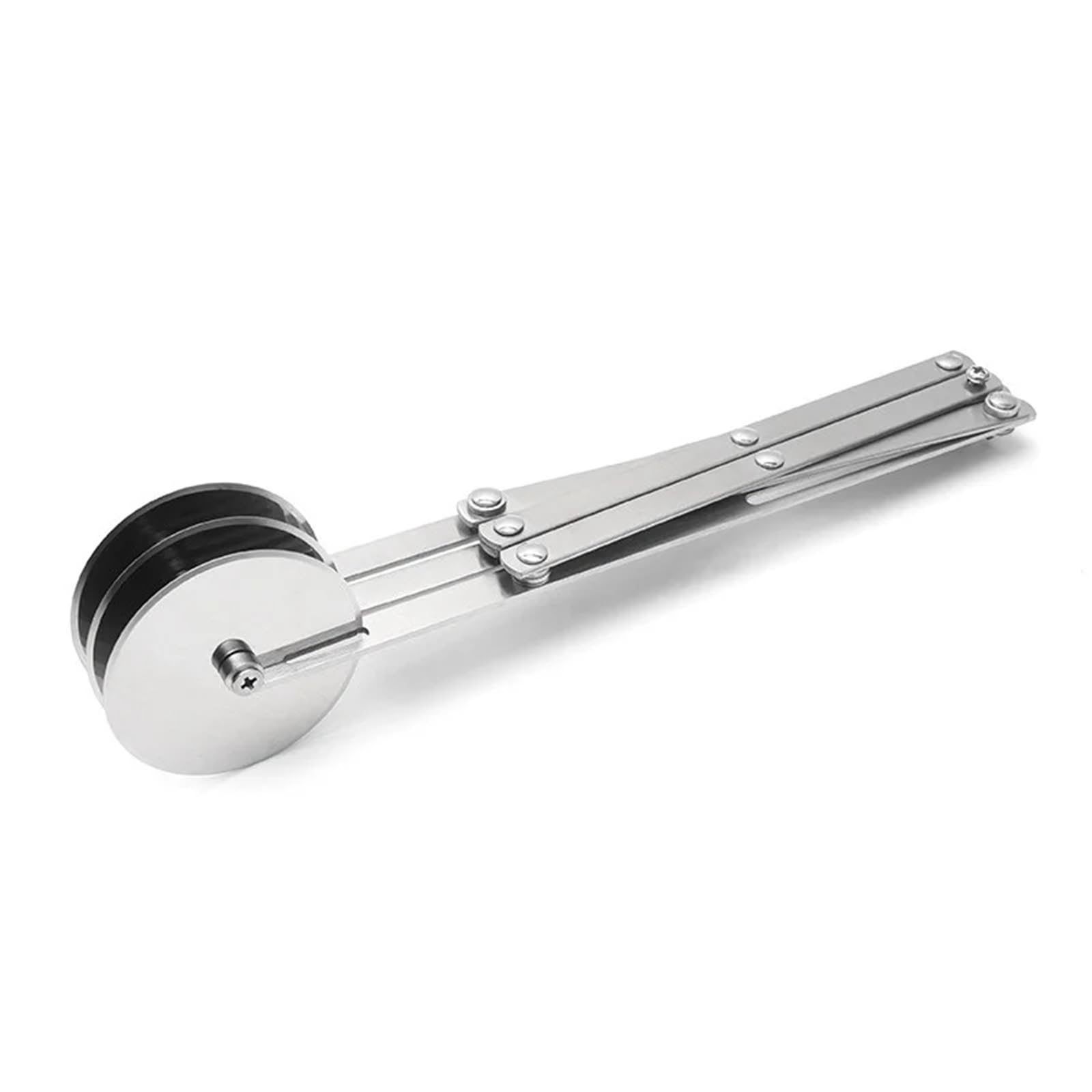 Cortador de masa de acero inoxidable con ruedas múltiples | Cuchilla flexible for hornear pizzas, fideos y pasteles(5 Rounds)