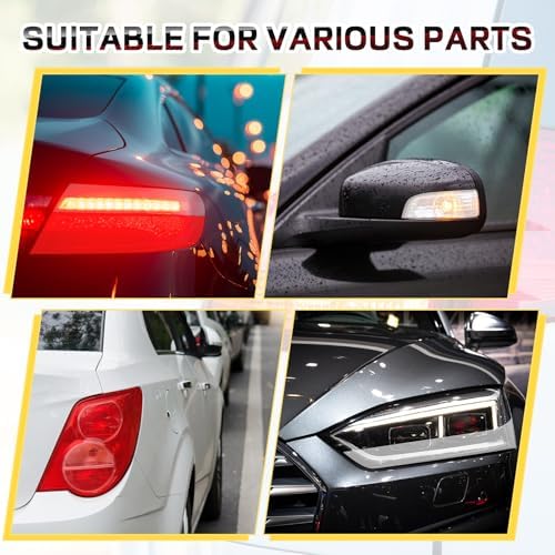Patelai 2 Rolls 3.94 ft X 11.81 Inches Self Adhesive Repair Light Tape Auto Tail Light Tape Fog Lights Tint Tape Headlight Lens Tape (Red, Clear) - 4