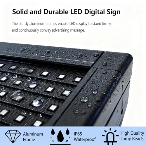 Image of P10 Programmable LED Sign, 40 inchx14 inch Scrolling LED Sign for Business, Waterproof LED Display with WIFI & USB Control, 96x32 Pixels SMD Technology Digital Advertising Sign for Shop, Hotel, Store, Restaurant