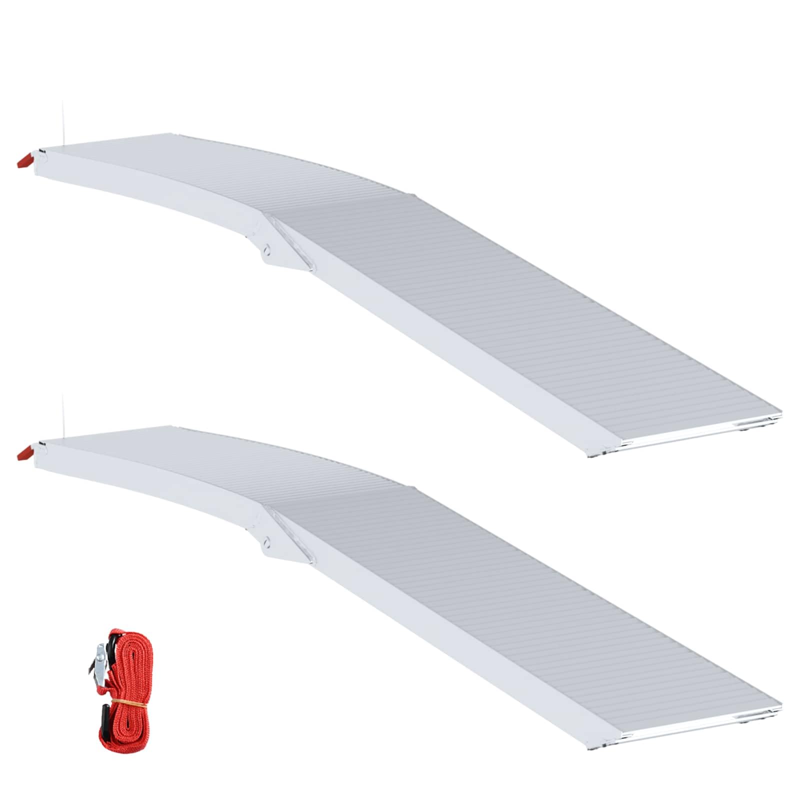 Motorradrampe 2er Set Auffahrrampen 680 kg belastbar klappbar Aluminium 205 cm klappbare Verladerampe für Motorrad ATV Rasenmäher