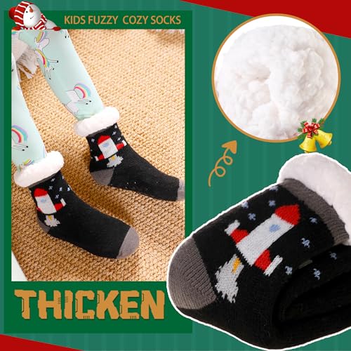 SeeyAN Kids Slipper Socks Fuzzy Socks For Boys Girls Warm Thermal Winter Non Slip Home Socks With Grips2