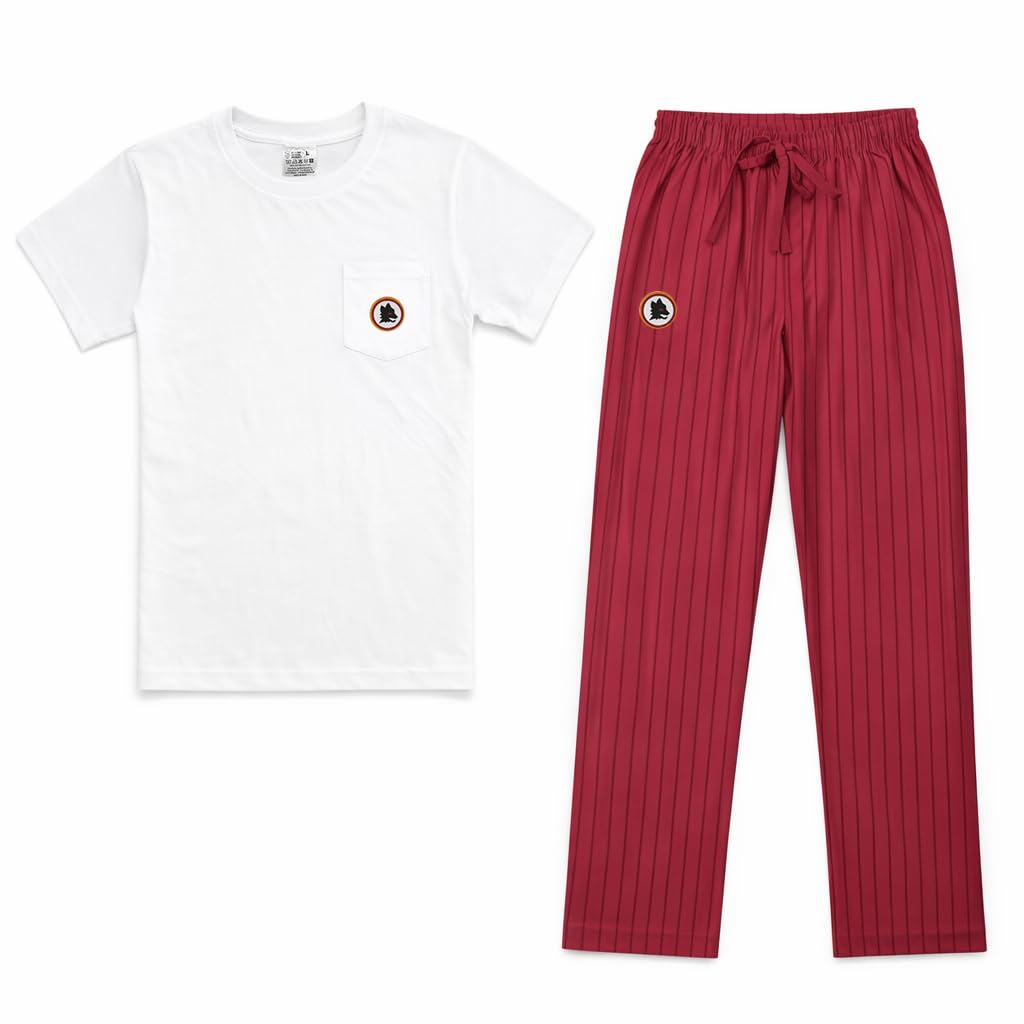 AS Roma As Roma Pigiama Tshirt & Pantalone Lupetto Set di Pigiama Unisex - Adulto (Pacco da 2)
