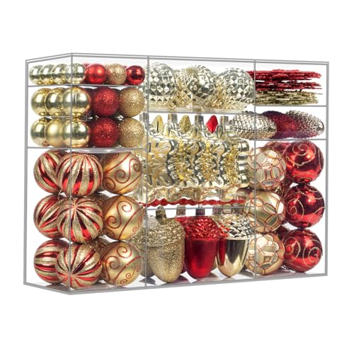 110Pcs Christmas Ball Ornaments Set, Assorted Red and Gold Christ...