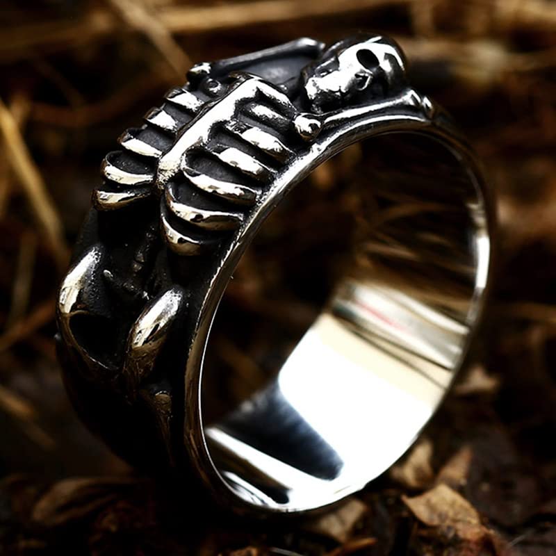 Image of Death Skull Ring for Men Stainless Steel Jewelry Biker Rings Scary Death Ring Skull for Gifts
