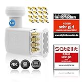 [page_title]-Anadol Gold Line Digitaler Octo-LNB [Test 2x SEHR GUT] - 0.1dB Rauschmaß - Wetterschutz LNB - Full HD-TV 3D 4K Ultra-HD - Digitaler 8fach-LNB für Satellit - LNB inkl. 16 vergoldete F-Stecker