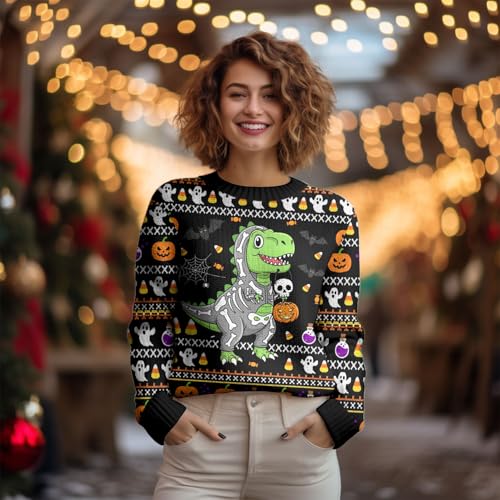 Halloween Sweaters for Women - Spooky Season Crewneck Sweatshirts Women, Unisex, Mens Sweater Set 104