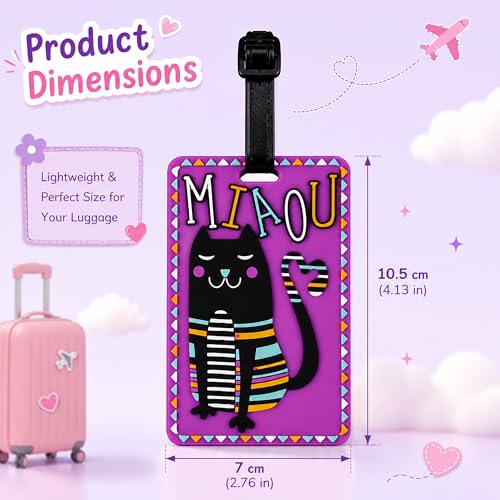 Image of Storite Pack of 2 Luggage Tags with Black Silicon Strap (Multicolor)