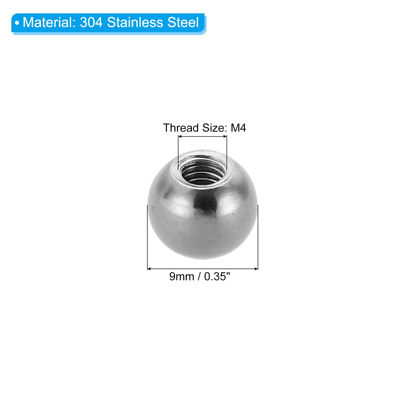 PATIKIL M4x9mm Ball Nuts Knob - Image 2