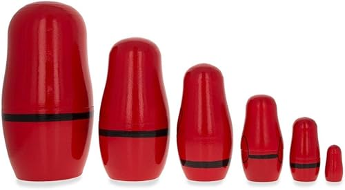 Miniatura 9 de BestPysanky Juego de 6 muñecas anidables de madera de Papá Noel de 5.5 pulgadas