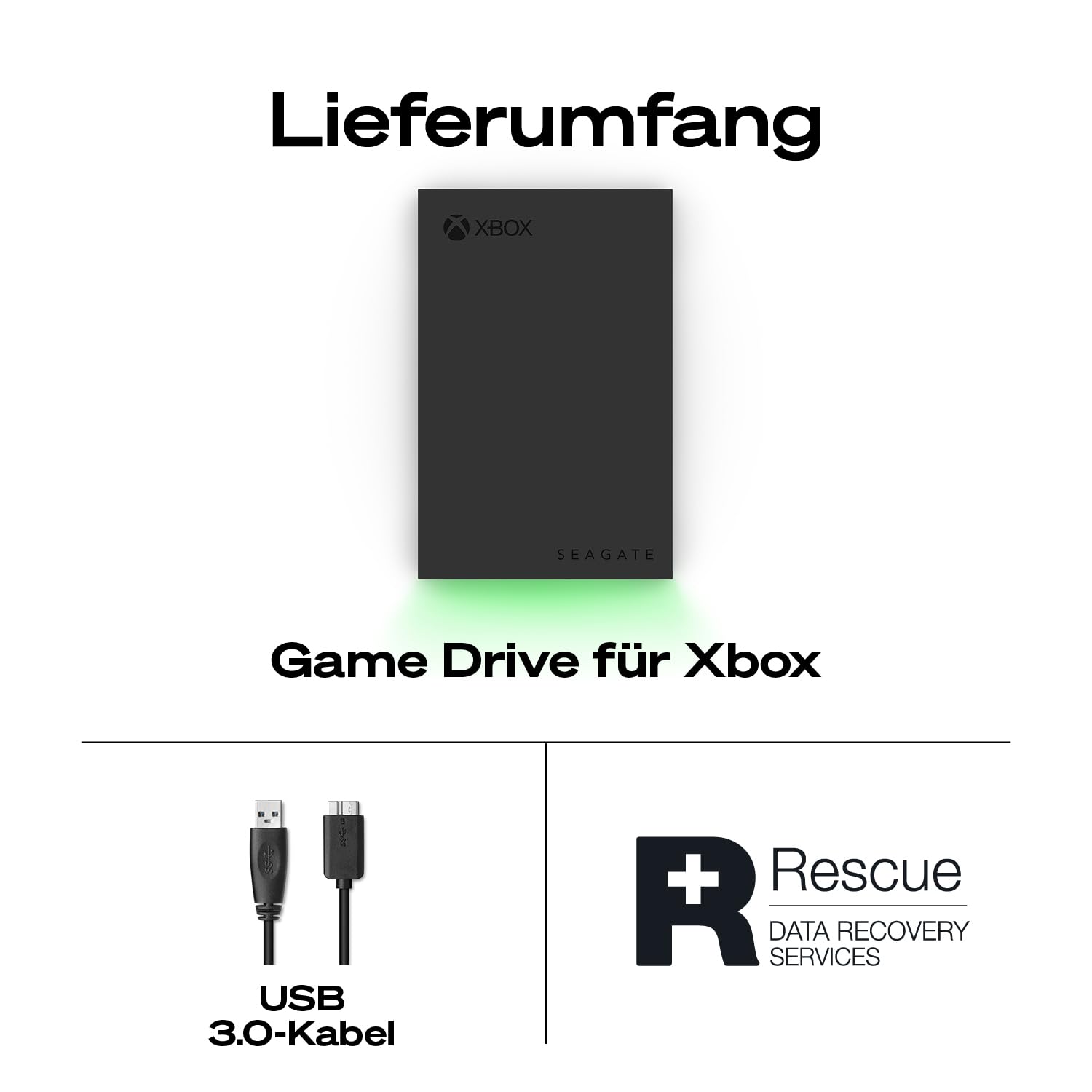 Seagate Game Drive Xbox 2TB Tragbare Externe Festplatte 2.5 Zoll USB 3.0 grau