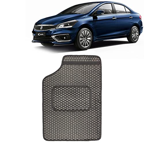 Image of Kingsway Dotted Design Car Floor Foot Mats Universal Fit for Maruti Suzuki Ciaz, Model Year : 2018 Onwards, Water and Dustproof, Color Black, Set of 5 Pieces