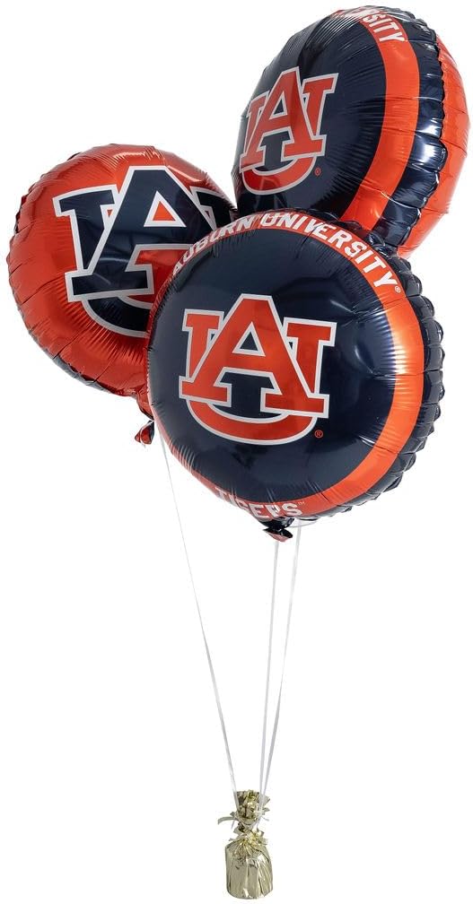 Desert Cactus Auburn University Foil Balloons Mylar Tigers War Eagle 3 Pack - 18 Inch Round Party Tablecloth Decoration for Tailgates, Graduation, Party and Game Day Tablecloth Decoration