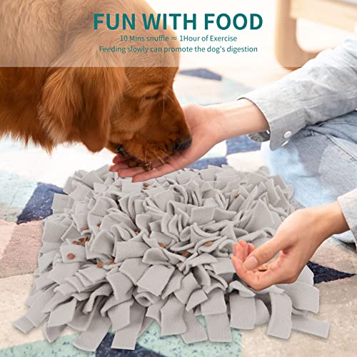 IEUUMLER Schnüffelteppich Hund Riechen Trainieren Schnüffeldecke Futtermatte Trainingsmatte für Haustier Hunde Katzen IE075 (45x45cm, Grey-2)