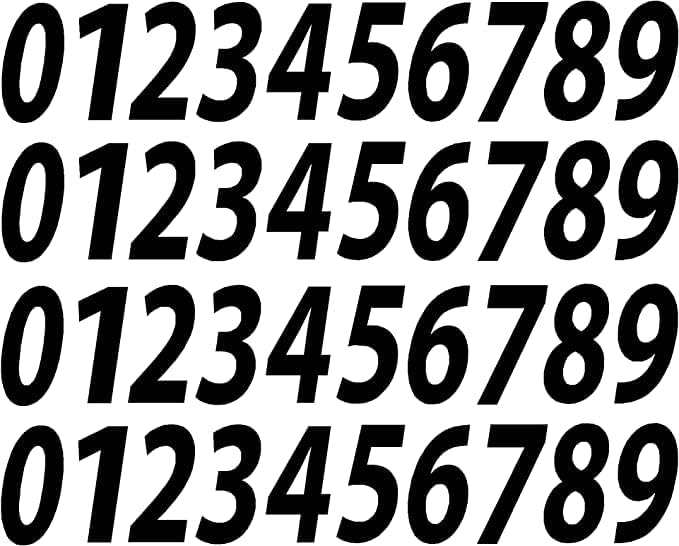 Reflective Black Vinyl Numbers Stickers 0-9 (4 of Each Number, 40 Total Numbers) Choose from 1" to 12" Sizes! (RV1) Signs, Window Door Vehicle Home Business Address Number Waterproof (8")